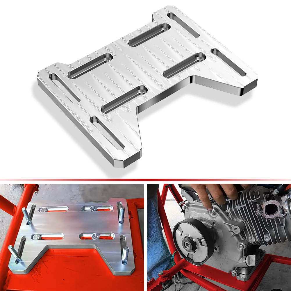 Alpha RiderMotor Engine Mount Adapter Bracket Plate Aluminum for Mini Bike,Go Kart,Coleman 100, Doodlebug DB30 for Small 4 Stroke Engines 212 Preditor, Briggs Stratton, Tecumseh, Honda, Tilloson 212
