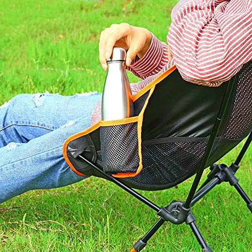 Sportneer Portable Lightweight Foldable Camping Chair Up to 150 kg for Backpacking/Hiking/Picnic/Fishing, orange, medium - Image 3