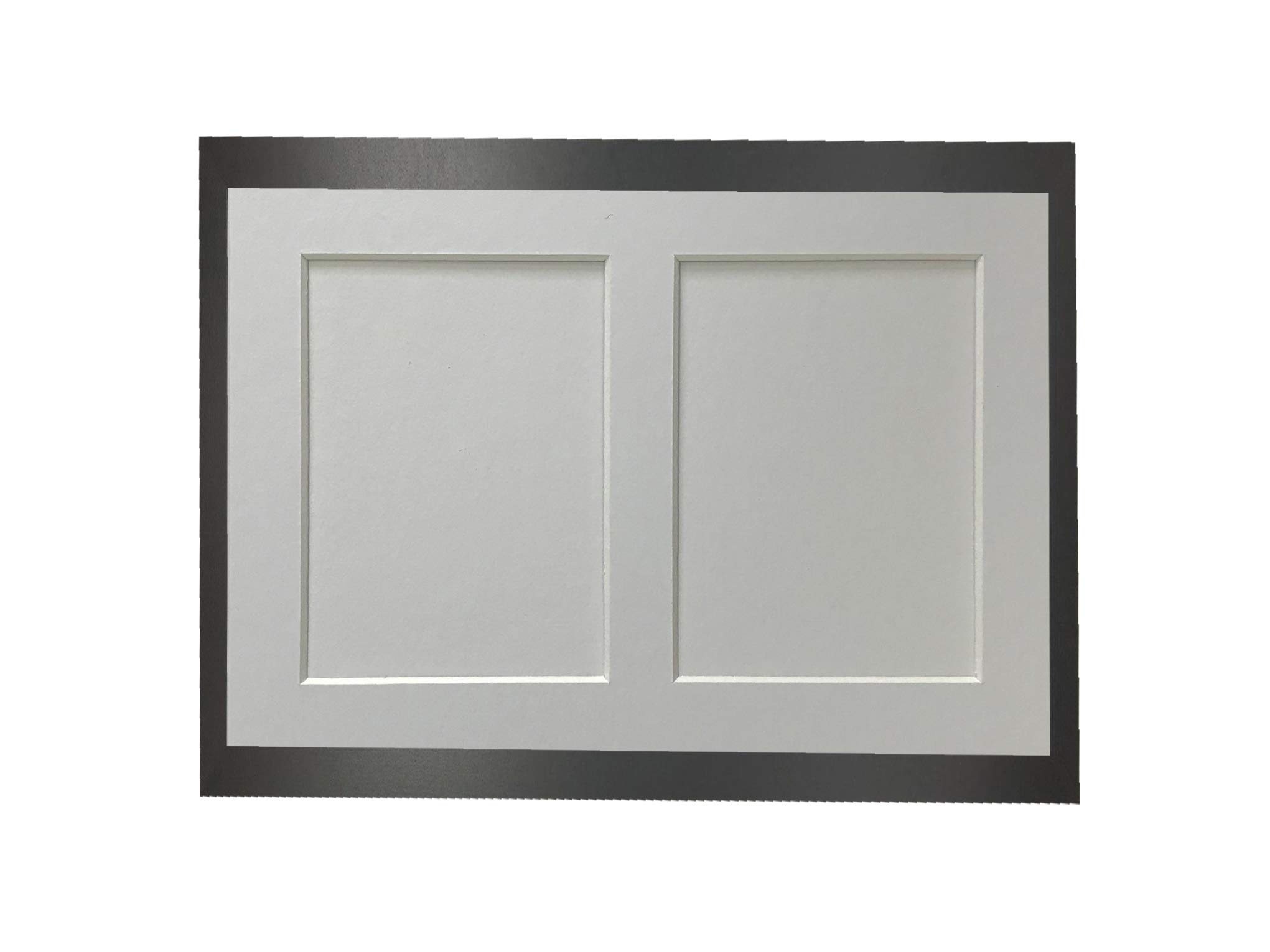 Frames By Post Black Frame And White Multi Mount H7 Black Picture Photo Frame With White 5 X 3.5 Inch Two Aperture Mount