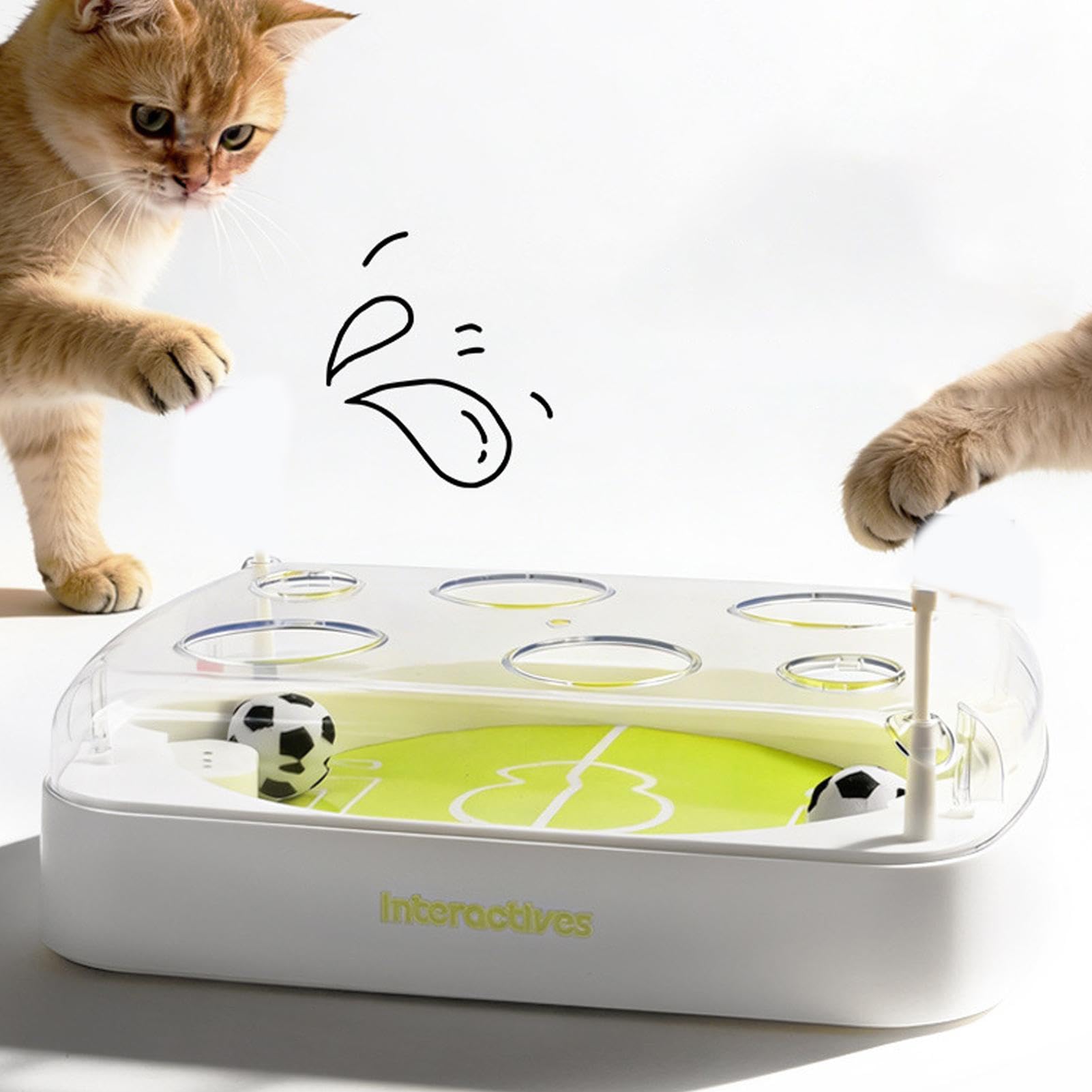 Interaktives Katzenspielzeug Interaktive Katzen-Fußballspiele mit | Katzen-Fußballspielzeug für Training Bewegung mentale Stimulation Jagdverhalten Kratzen Reise Boden
