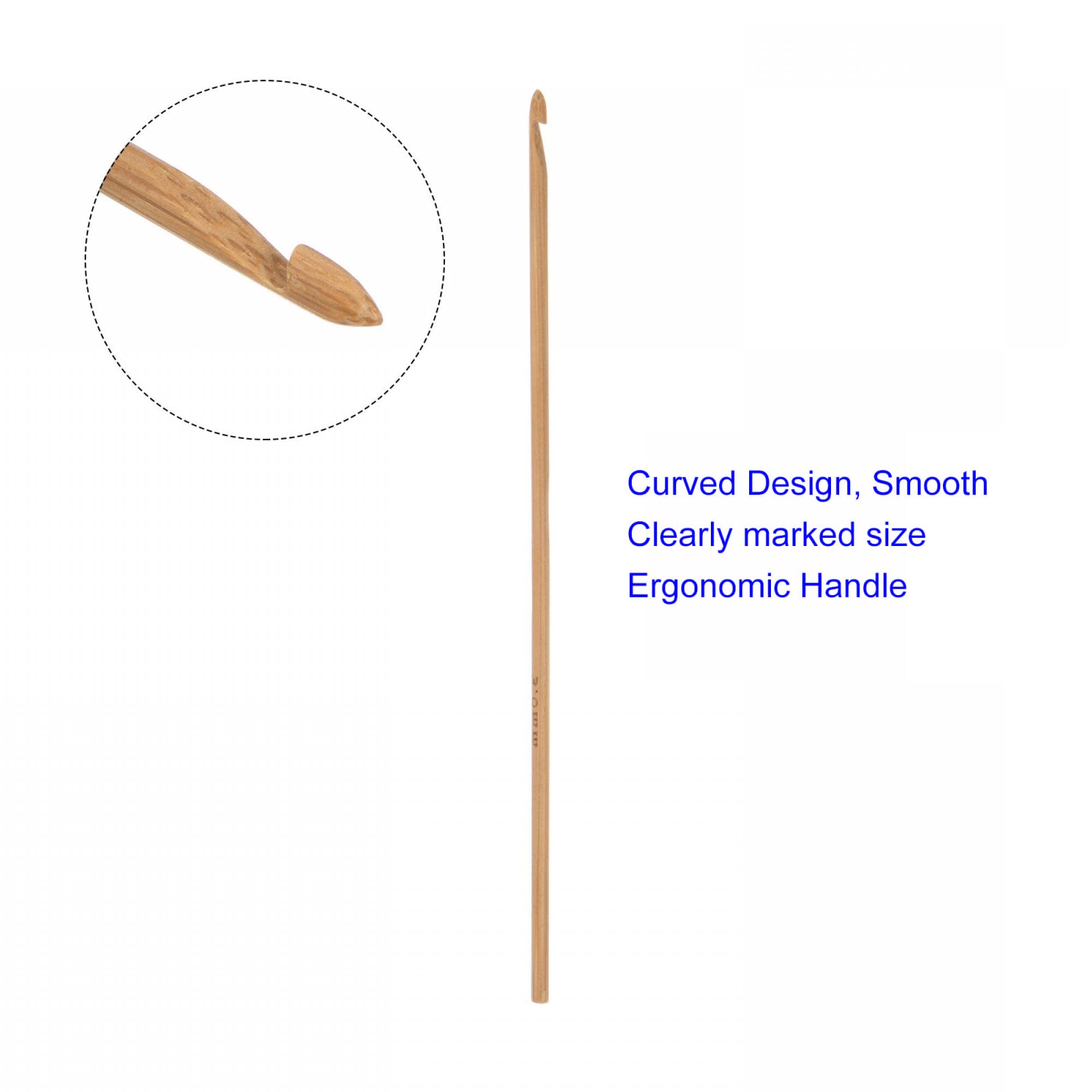 MACHSWON 8.0mm Wooden Crochet Hooks Knitting Needles for DIY Craft Yarn 6Pcs - Image 3