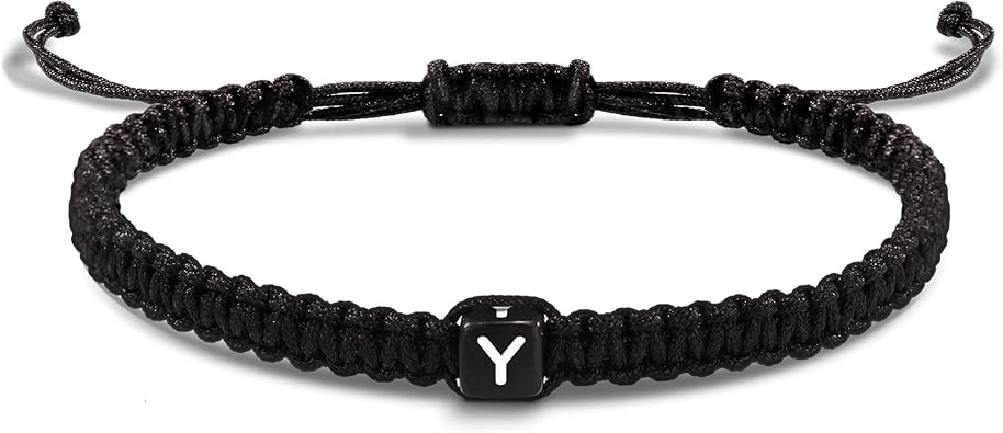 Initial Bracelets for Women Men Gifts for Her Teen Girl Best Friend Birthday Graduation Dainty Braided Bracelets Letter A-Z Charm Adjustable Link Mother's Day Jewelry Mom Christmas Gifts Valentine's Day Jewelry