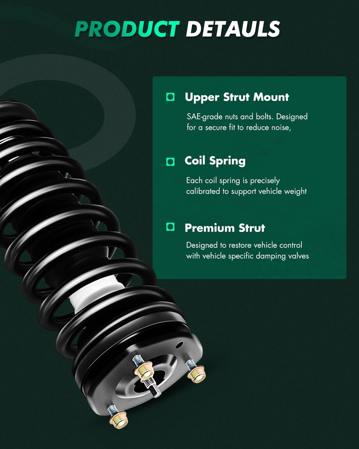 SCITOO - 2Pcs Front Complete Struts Spring Assembly + 2Pcs Rear Shock Absorbers Fits 2006 2007 08 09 for Ford Fusion for Mercury Milan Full Set Front Rear Complete Struts with 172261 5784 - Set of 4