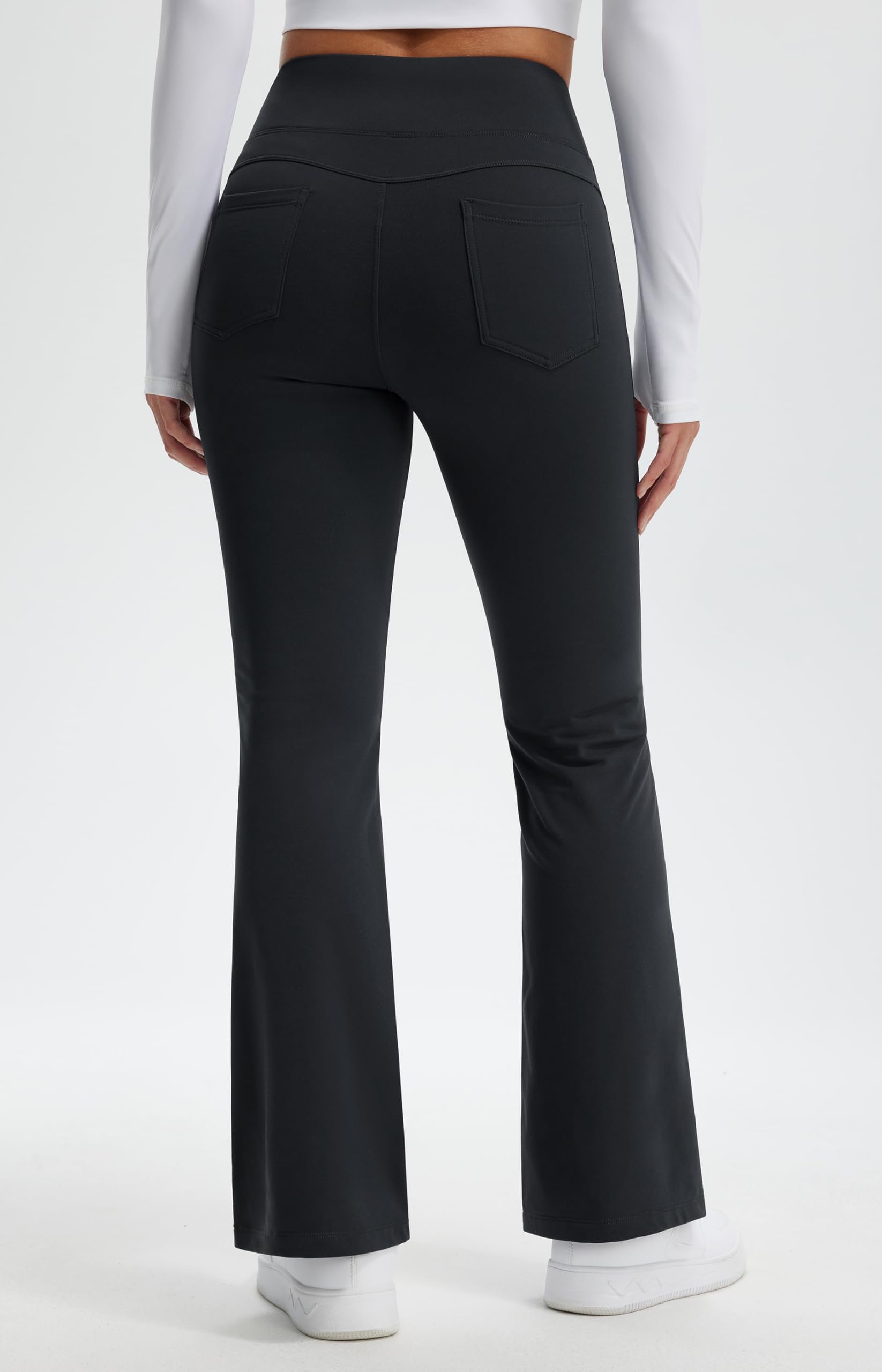Libin Leggings Termici da Donna con Flared Pantaloni Invernali in Pile Vita Alta Impermeabili da Yoga Trekking con tasch