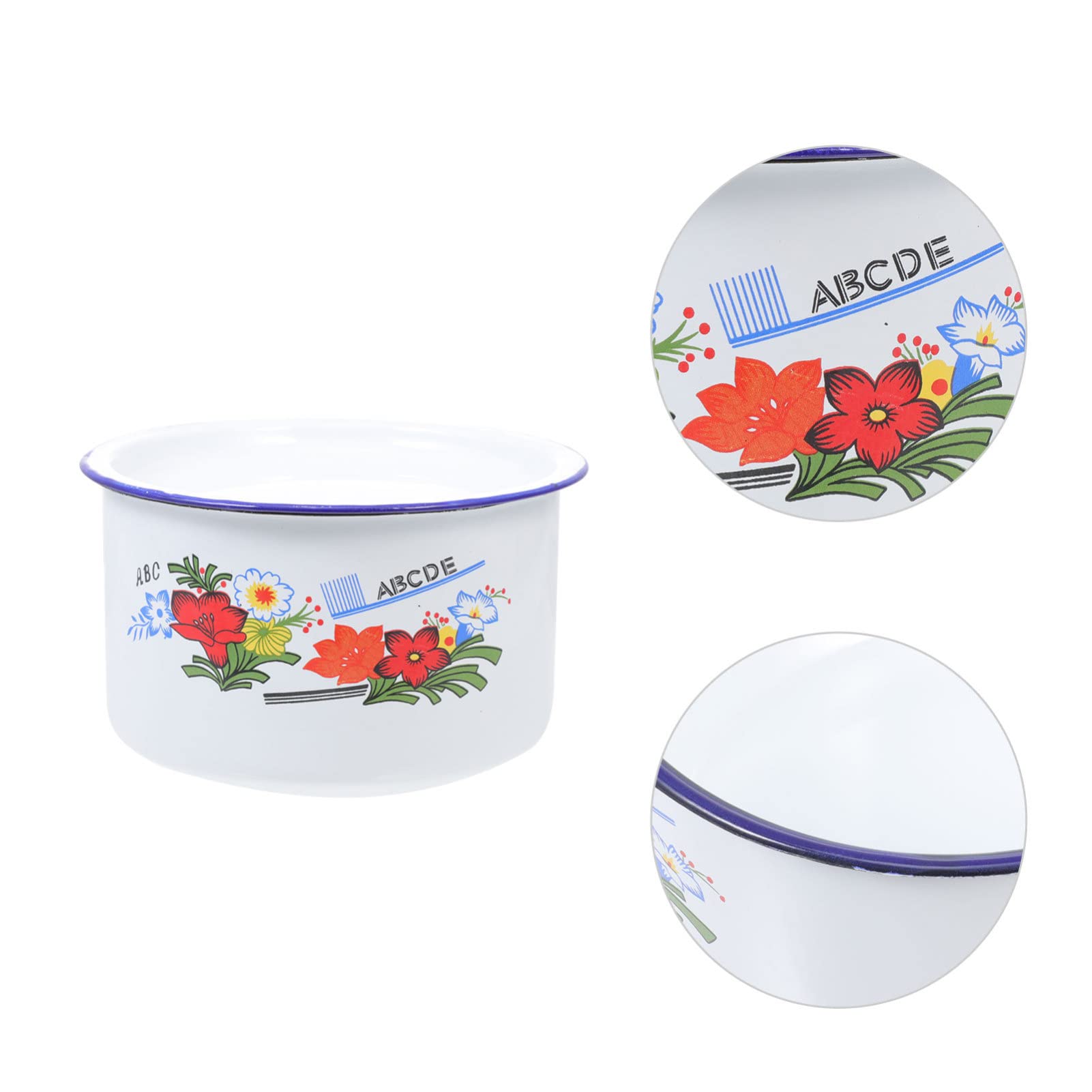 Misa emaliowana Misa ceramiczna w kolorze emalii 1 zestaw Emaliowana miska na żywność Emaliowana miska do mieszania Pojemniki na żywność Pojemnik na warzywa i owoce do domowej miski kuchennej(Random C