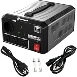 Krieger 1150W Transformador 220v a 110v, 1150 Vatios de Potencia Máxima, Convierte Voltaje de 220-240 Voltios a 110-120V y viceversa, Transformador con Núcleo Toroidal Aprobado por Met bajo UL y CSA