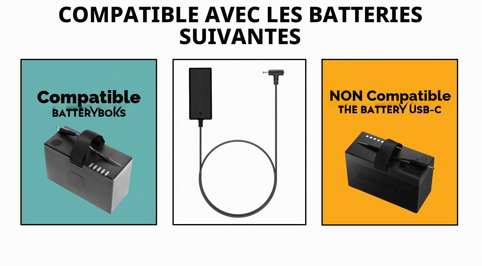 Chargeur rapide pour Soundboks BATTERYBOKS 14,6 V 4 A, câble de charge, bloc d'alimentation, chargeur Soundboks câble de charge Lifepo4, chargeur de batterie pour Soundboks