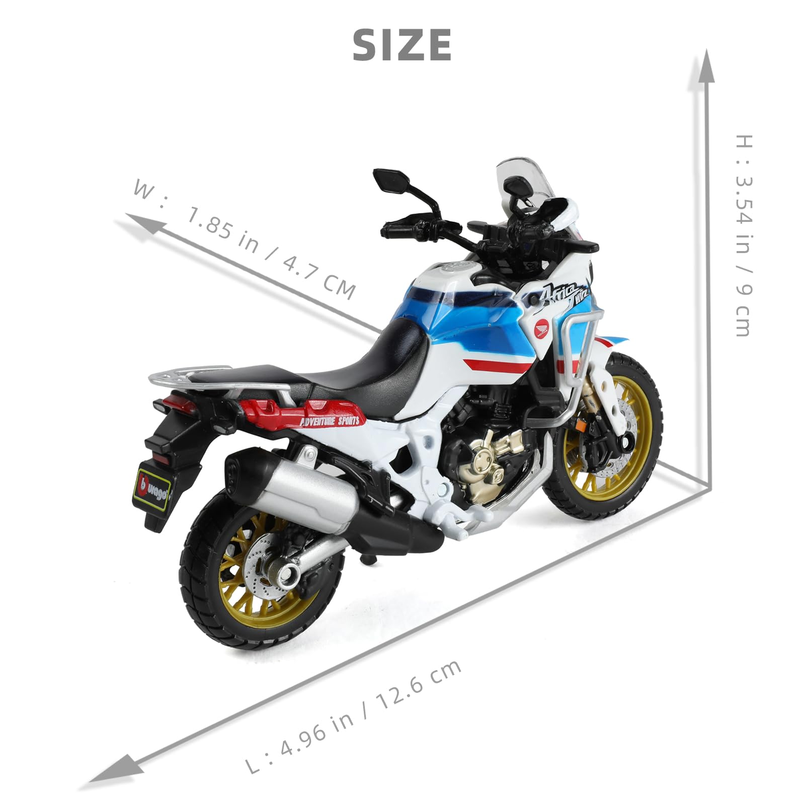 Compatibile per Honda Africa Twin Avventura Dirt Bike 1:18 Moto Bicicletta Giocattoli Motocross Modello Giocattoli Nero Moto Modello