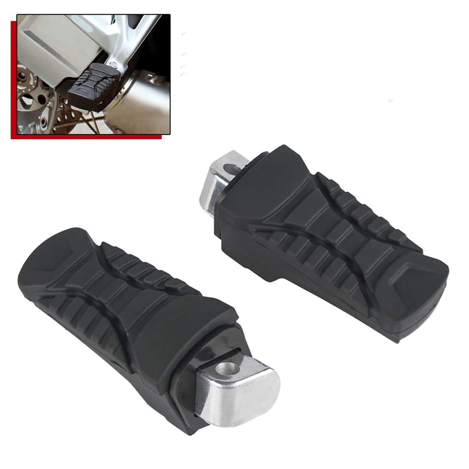 Repose-Pieds Passager BMW R1200GS R1250GS - Aluminium Avec Couvercle Caoutchouc