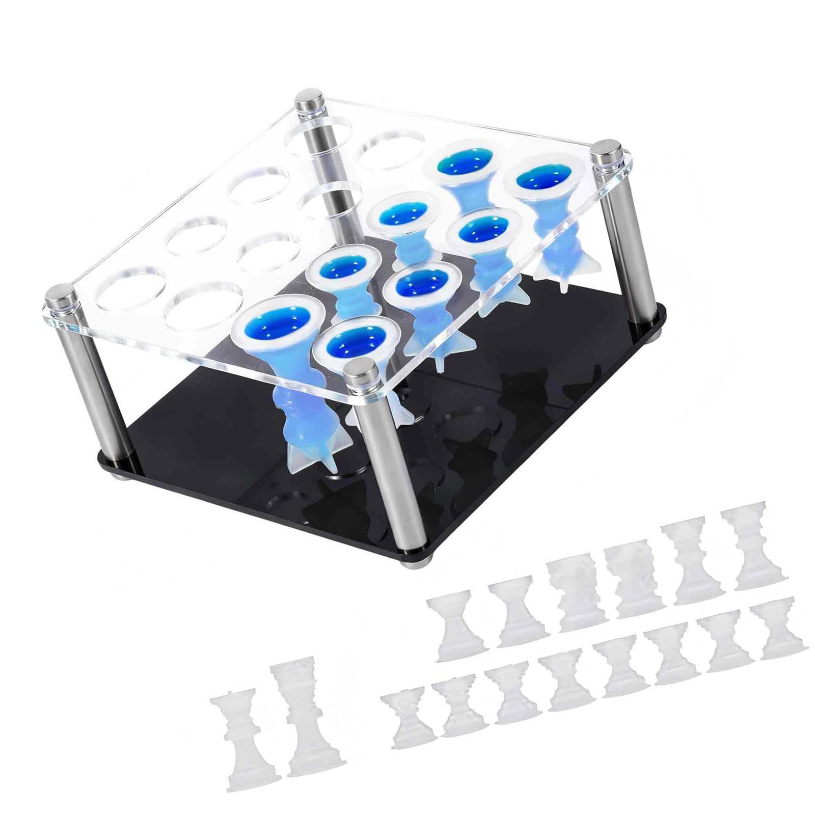 our fave Detailed Acrylic Chess Mold Package for Shaping Clear Resin Chess Sets and Decorative Objects Tabletop Game