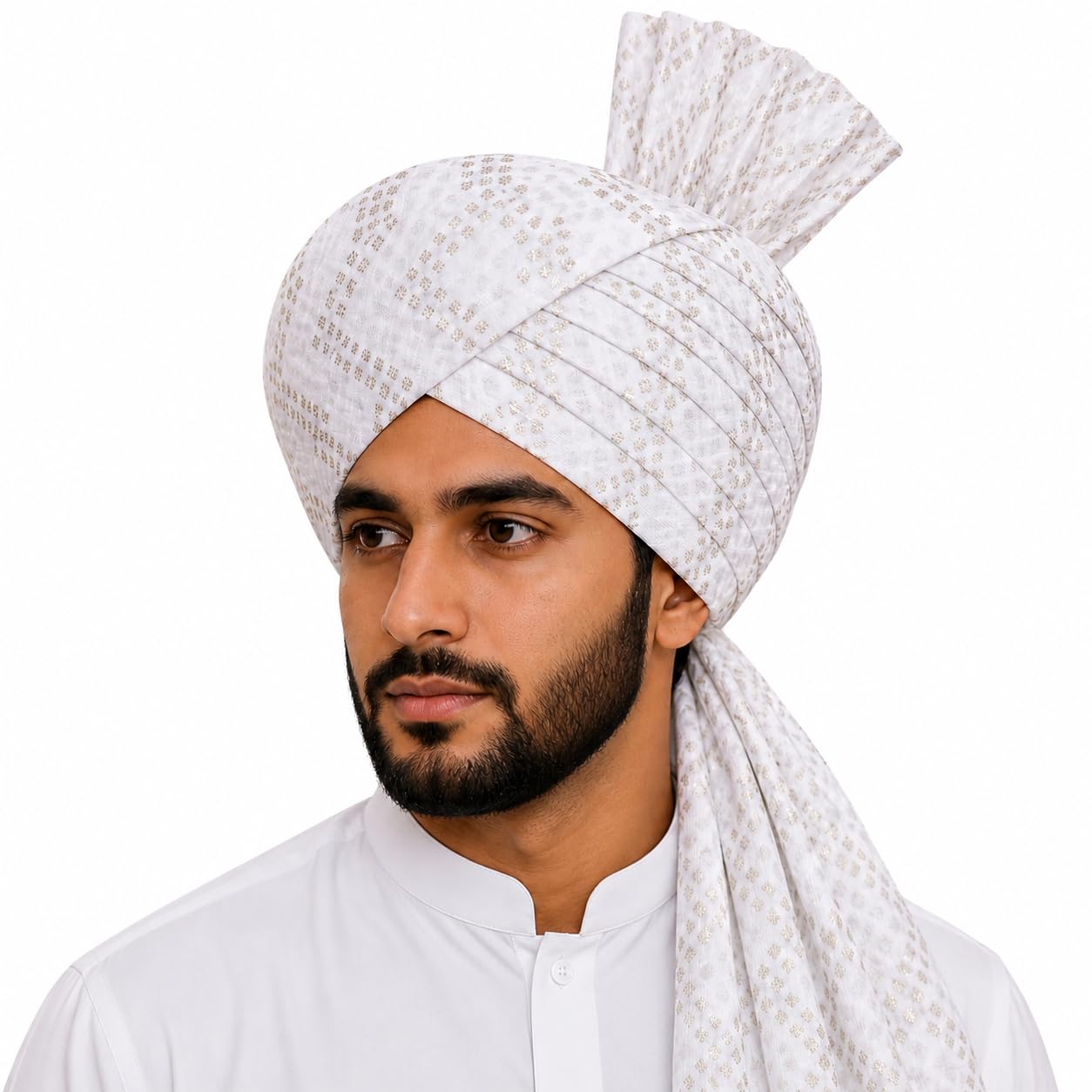 Traditional Printed Islamic Turban Cloth, Imama Sharif Pagdi for Men, Polyester Fabric, 4 Meter Length-image-47