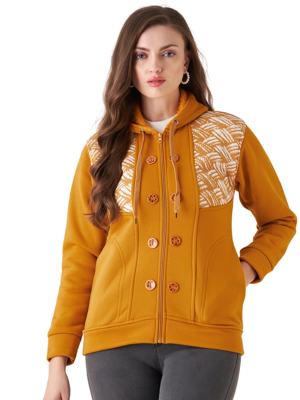 pivl Women's Fleece Blend Winter hooded Jacket.-picture-18