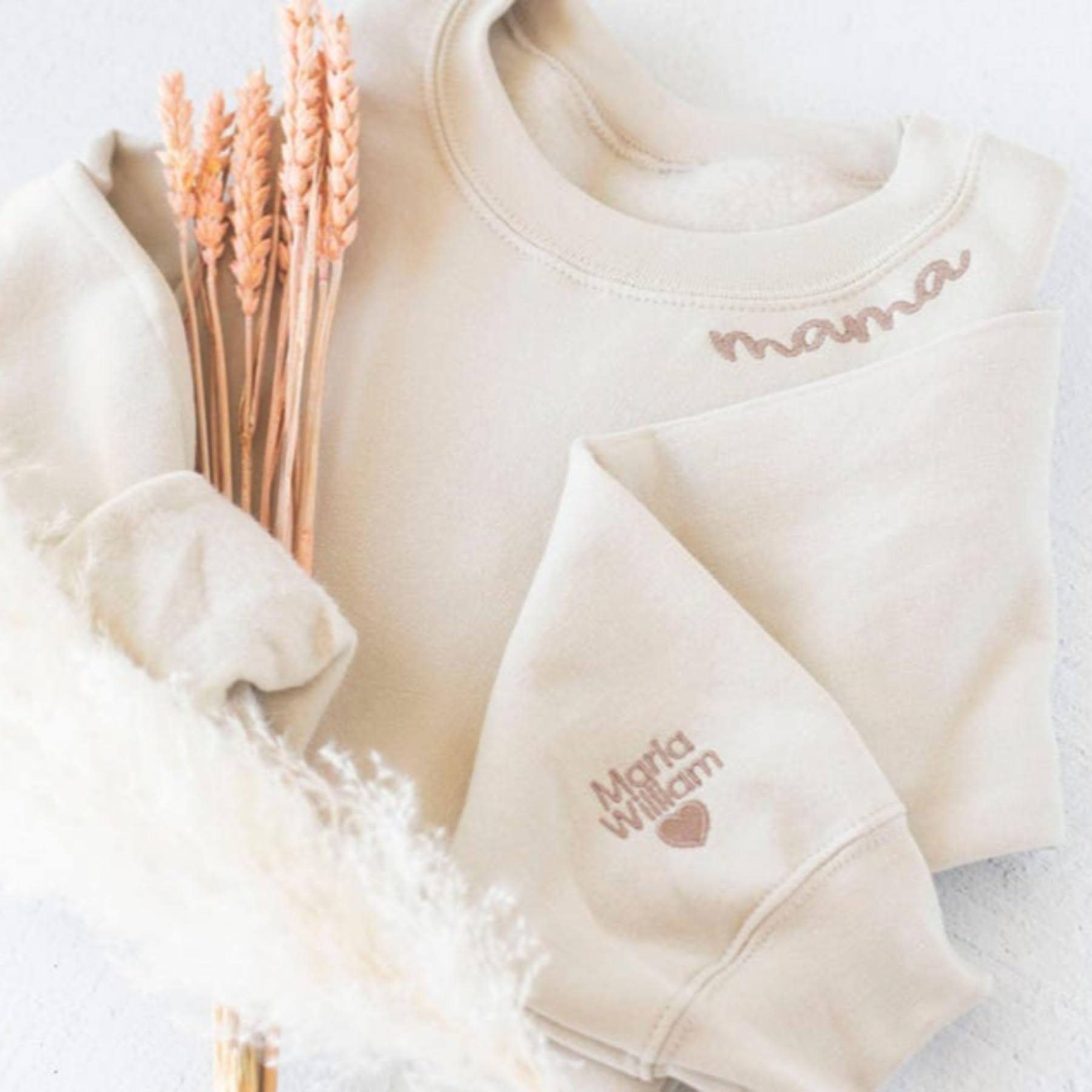 Sudadera bordada personalizada para mamá con mangas con nombres infantiles, traje de anuncio de embarazo, linda