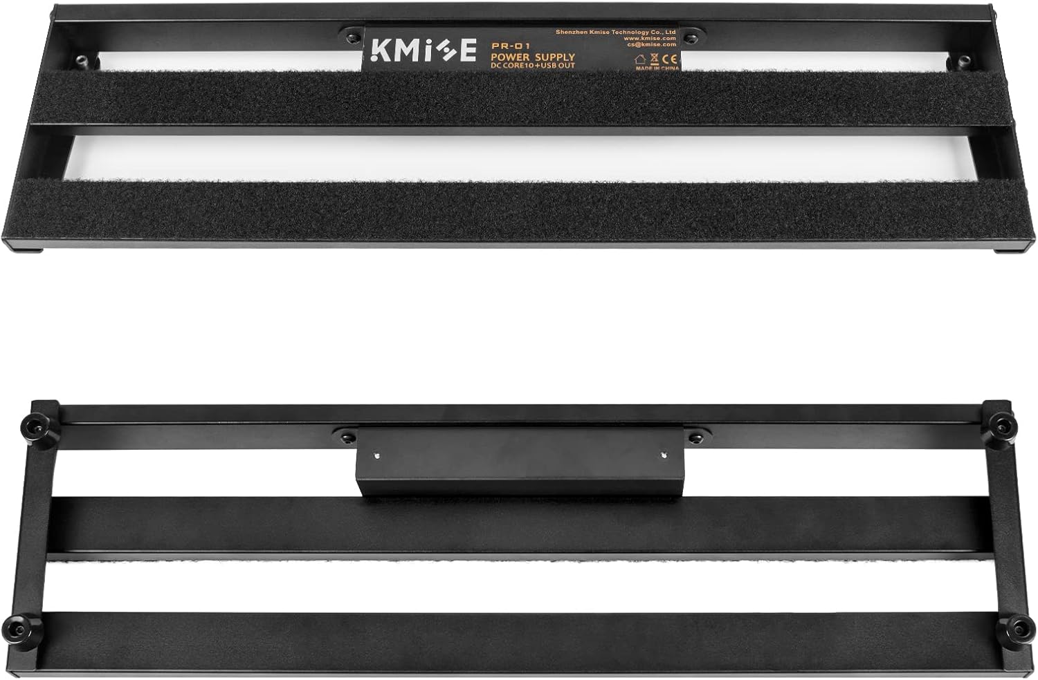 Guitar Pedalboard with Built-in Power Supply Pedal Board Aluminium Alloy 1.8lb Lightweight 19x5 Inch Black Pedal Board with Power Supply, Carrying Bag, Guitar Pedal Cable, Hook Tape Small and Bag