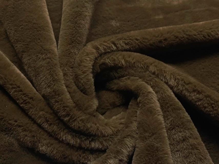 Tissu fausse fourrure douce sans cruauté tapis plaid marron 5m
