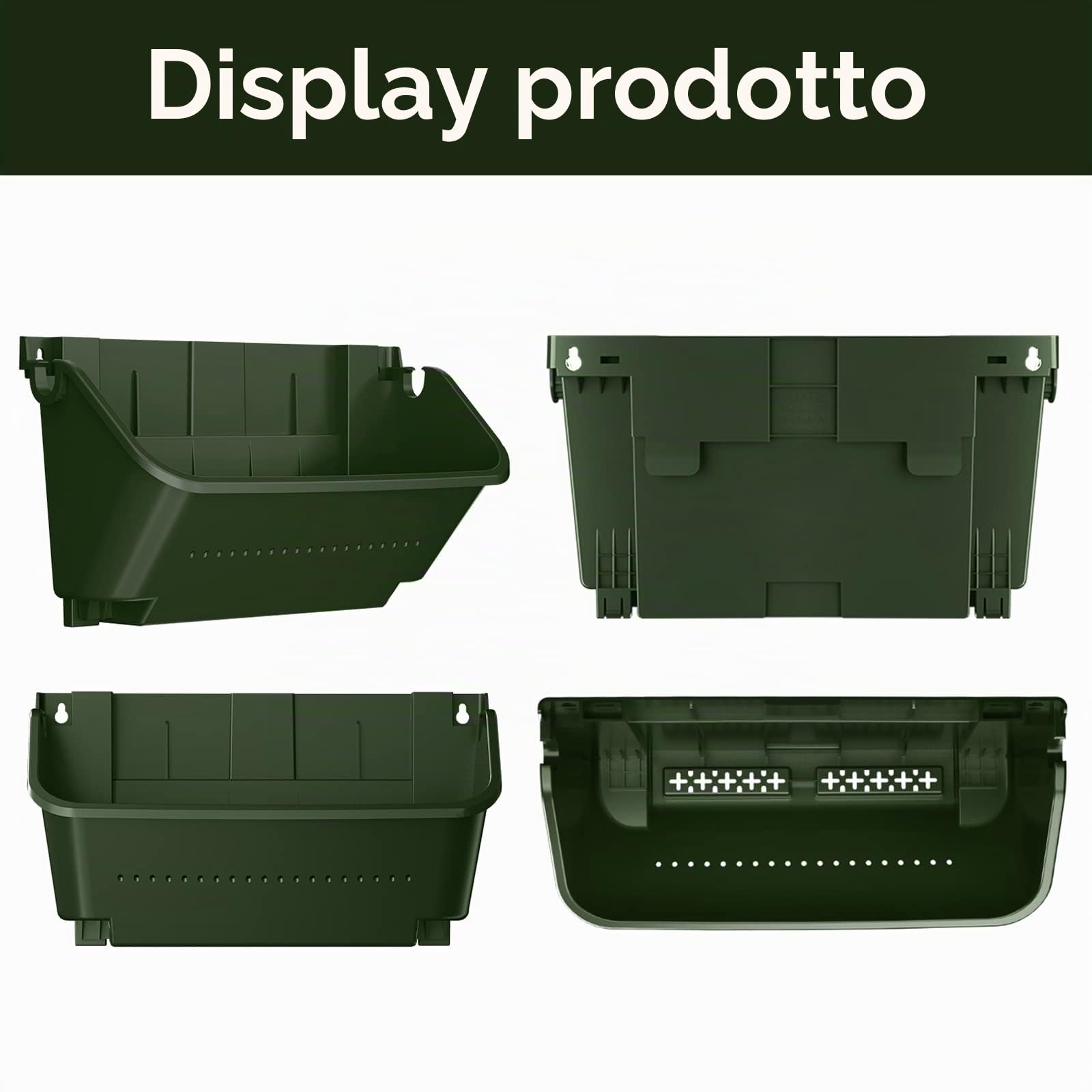 MENAYODA – Set di 4 vasi da parete verticali – Borse per piante sospese – con irrigazione automatica – per interni ed esterni – Verde scuro – per interni ed esterni – Balcone