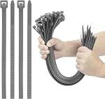 Zip Ties Assorted Sizes 1000 Pack 14+12+10+8+6+4 Inch Cable Ties Heavy Duty Plastic Wire Ties UV Resistant Zipties Black Small Zip Tie Wraps Assortment Cord Management for Home, Office, Gardening