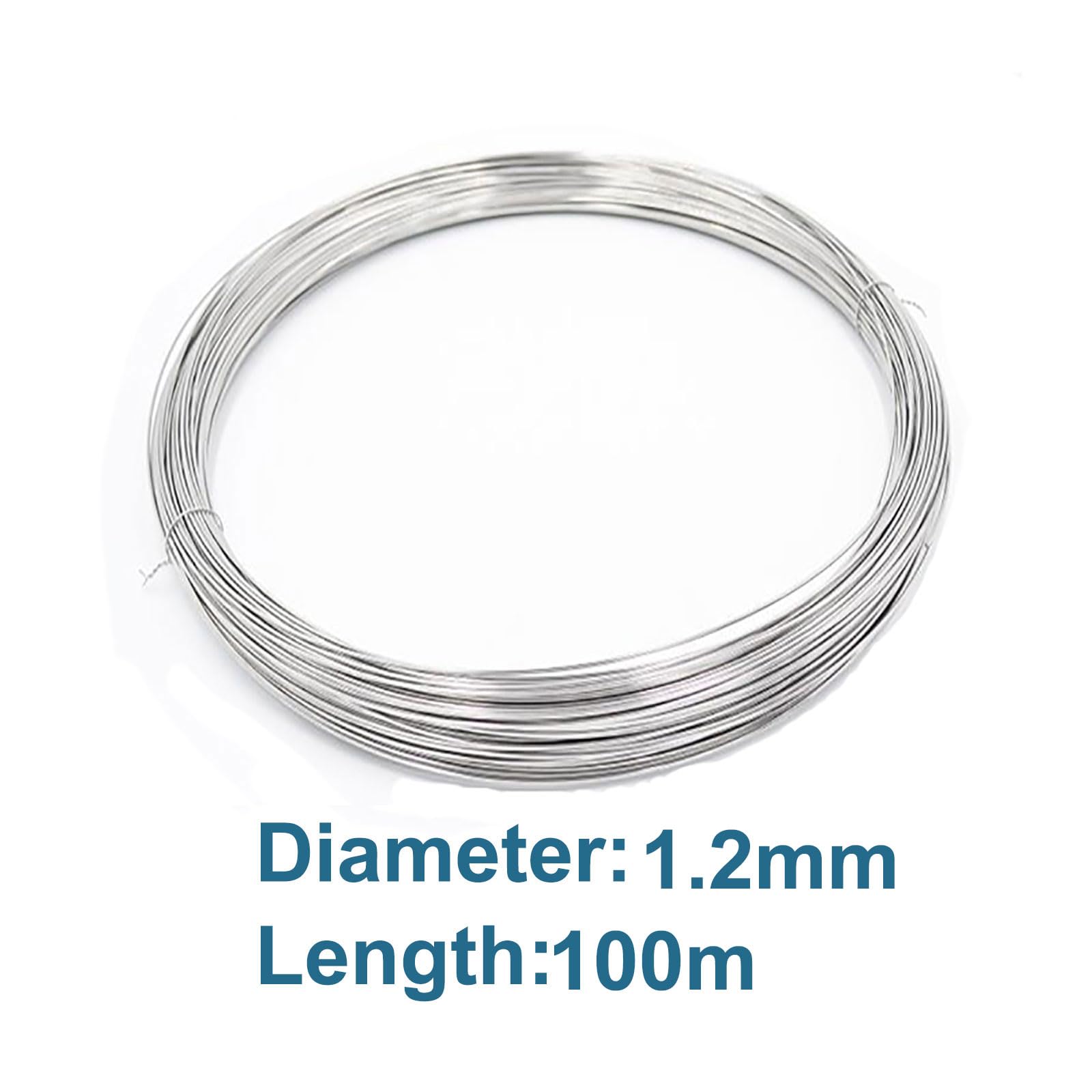 Flexibler Draht aus Edelstahl 304 – 100 m lang, vielseitiger Perlendraht for Basteln for Bau/Dekoration/Kunstwerke, 1 Stück(1.2mm)