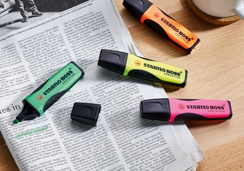 Image of STABILO Highlighter BOSS EXECUTIVE - Pack of 4 - green, pink, orange, yellow
