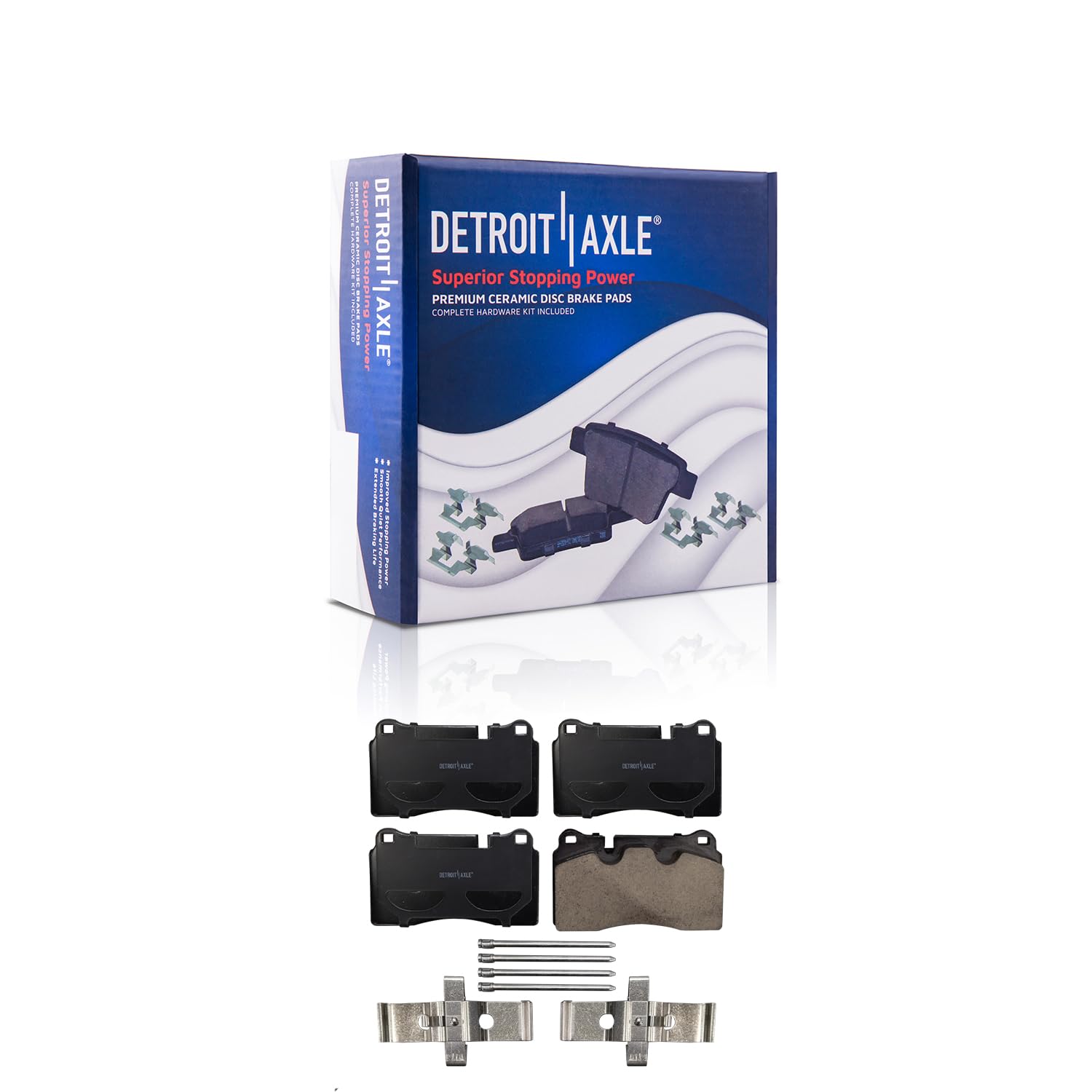 Detroit Axle - Brake Pads for Front 06-09 14-17 VW Touareg, Rear 15-17