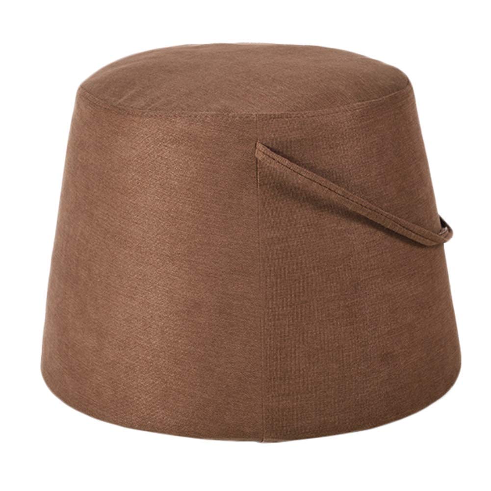 Tabouret de maquillage rond et banc à chaussures marron pour entrée