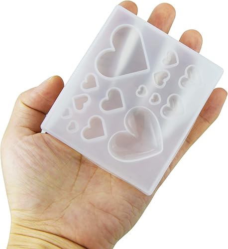 Miniatura 10 de HOVEOX 9 moldes de resina en forma de corazón, molde epoxi en forma de corazón, molde de resina en forma de corazón para hacer manualidades (9)