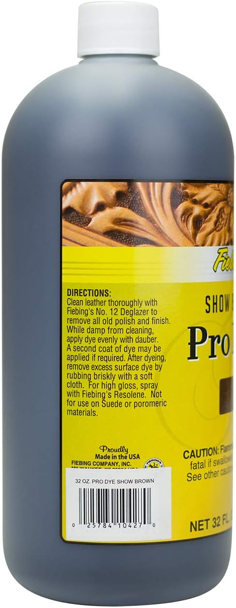 Fiebing's - Pro Dye 32 Oz Show Brown - Professional Oil Dye for Dyeing Leather…