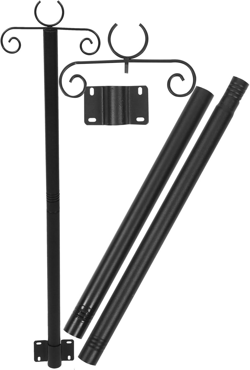Milisten 2sets Outdoor Light Hanging Pole Heavy Duty Support Rod for String Lights and Bird Feeders Convenient Installation for Patios Gardens and Fences