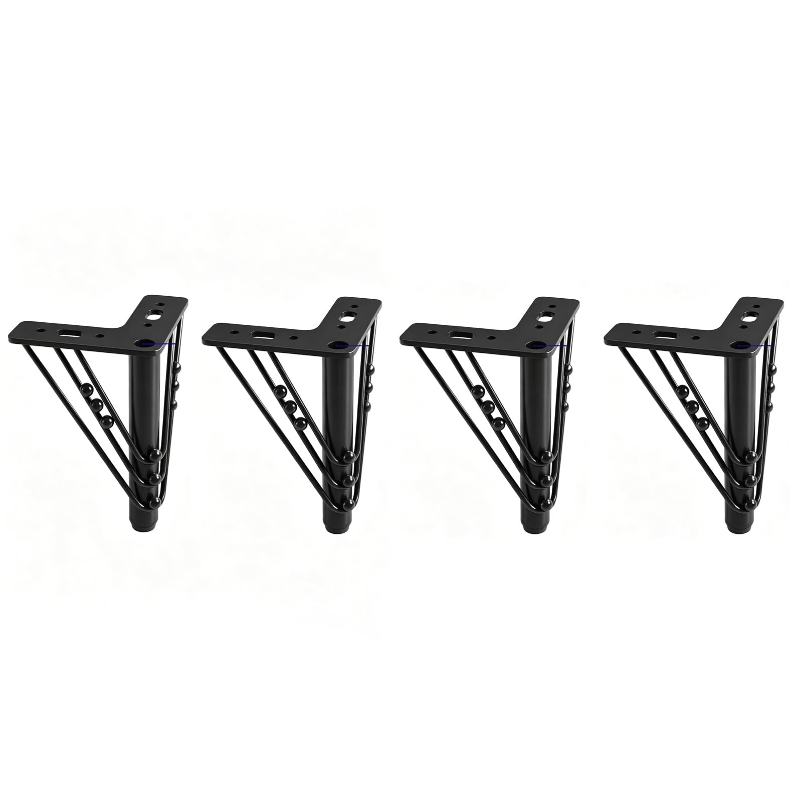 UYHBCNQD 4Pcs Furniture Legs Set Metal Replacement Legs Furniture Foots Dressers Support Legs Chair Legs Cabinets Feets Benches Support(Nero,20cm)