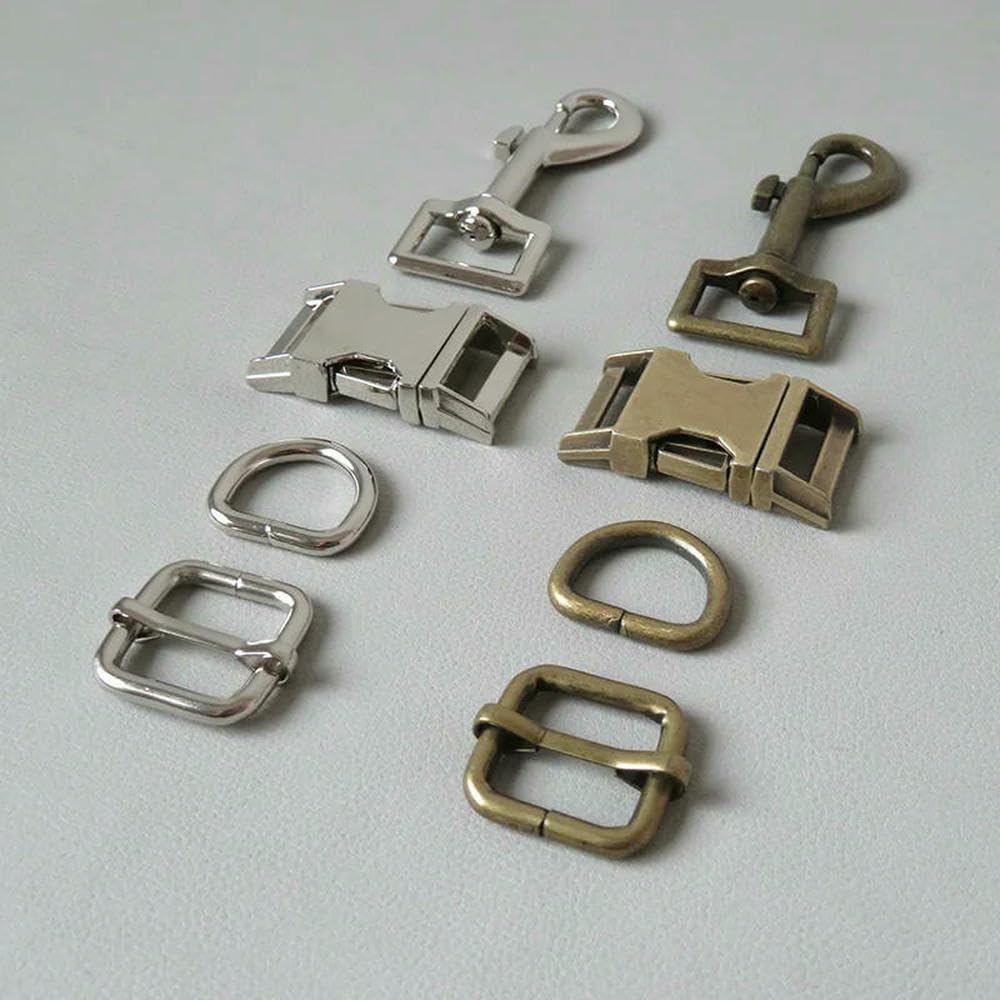 100 Juegos de mosquetones con Hebilla de Metal de 20 mm, Cierre de Langosta Giratorio, Correa Deslizante, Anilla en D, Gancho para Collar de Perro, Accesorios para Correas.