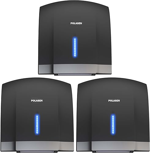 Miniatura 29 de Secadores de manos para baños, montaje en pared, paquete de 3 sopladores eficientes de viento frío y cálido, secado rápido para baños de la Plata