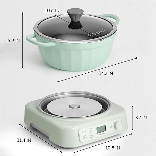 Miniatura 7 de BUYDEEM Olla de cocción lenta 5 en 1 de 4.7 cuartos con olla antiadherente extraíble, compatible con varios utensilios de cocina, dos controles de