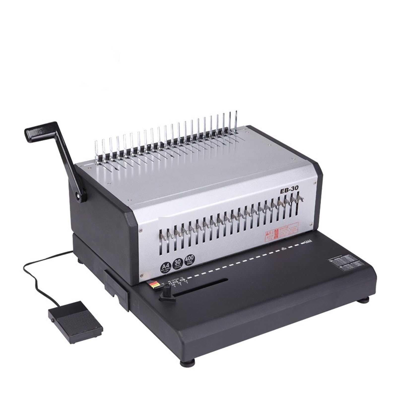 Bindownica, Elektryczny dziurkacz do papieru A4, spinacz, metalowa obudowa