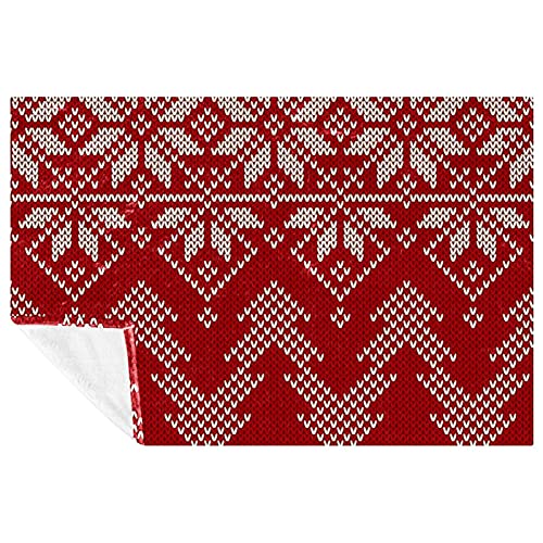 Couverture tricotée rouge : le cadeau de Noël pour lit et plage - 2