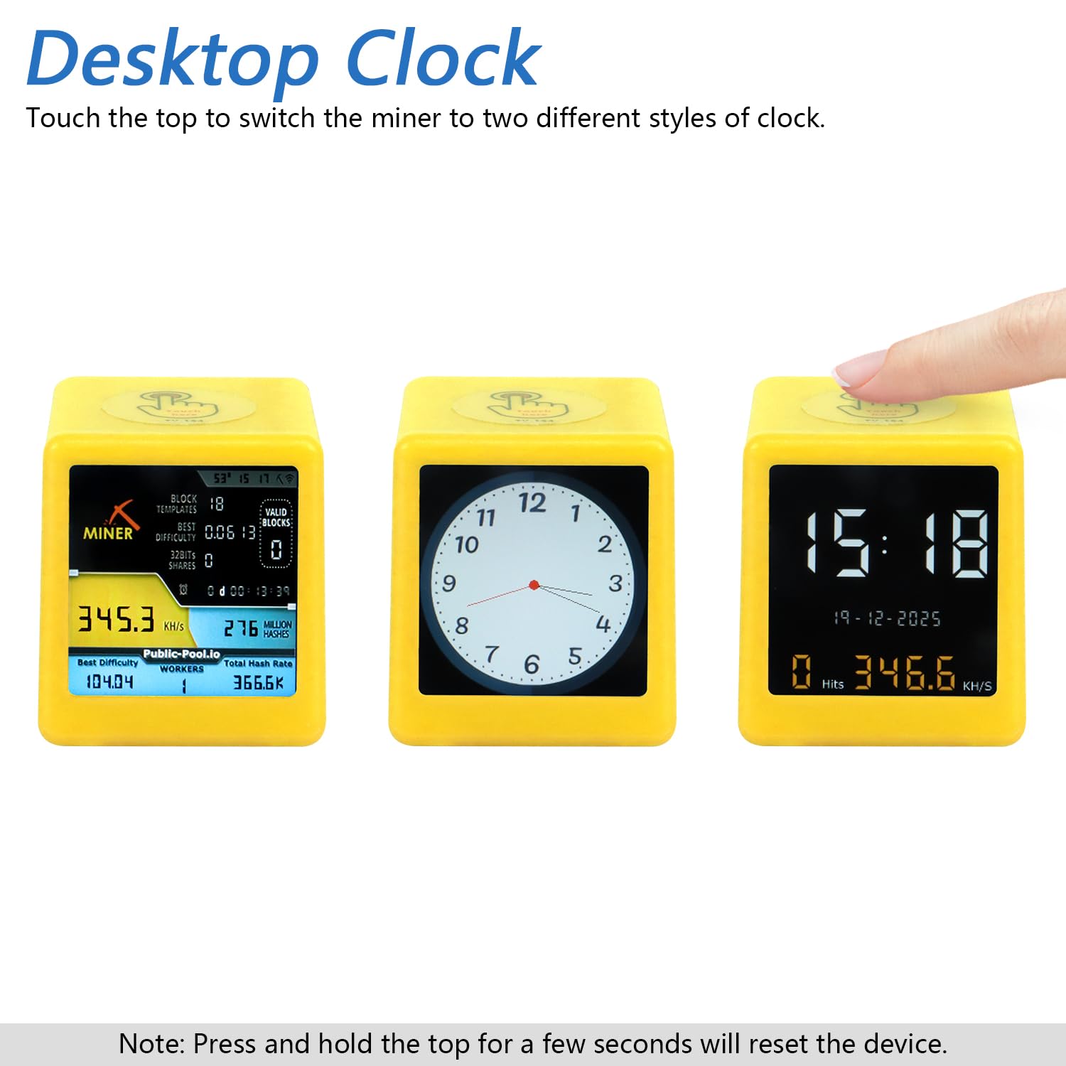 FREENOVE Bitcoin Miner Solo Lottery Miner Mini ESP32 TV, 1.54" Display 240x240 Pixel IPS Screen, Dual-core 32-bit 240 MHz Microcontroller WiFi+BT Touch Button Programmable, Code Tutorial - 3