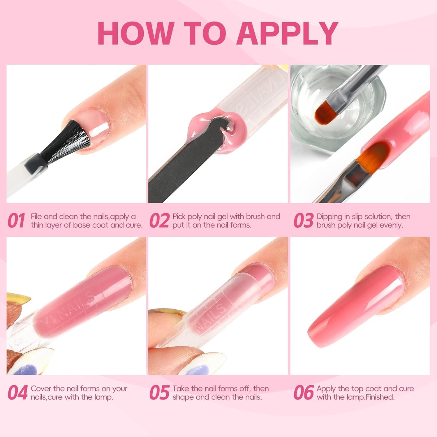 Kiyaan Nail Extension Gel Solution, Quick Poly Gel Slip Solution,Nail Extension Gel Liquid Solution, Nail Gel Liquid Extension Nail Gel Builder Liquid,for Nail Art DIY Nail Contains 80ml 4