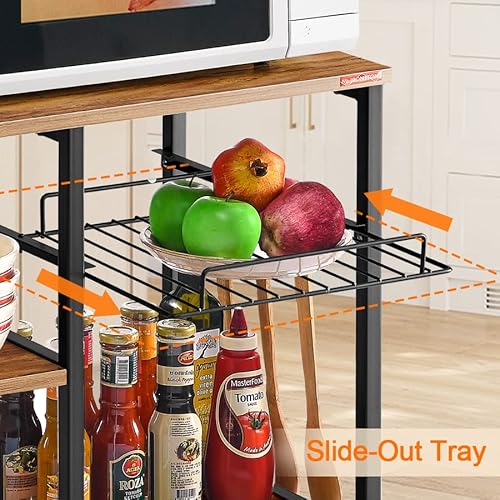 Mr Ironstone Kitchen Baker's Rack Vintage Utility Storage Shelf Microwave Stand 3-Tier+3-Tier Table For Spice Rack Organizer Workstation #TOP2