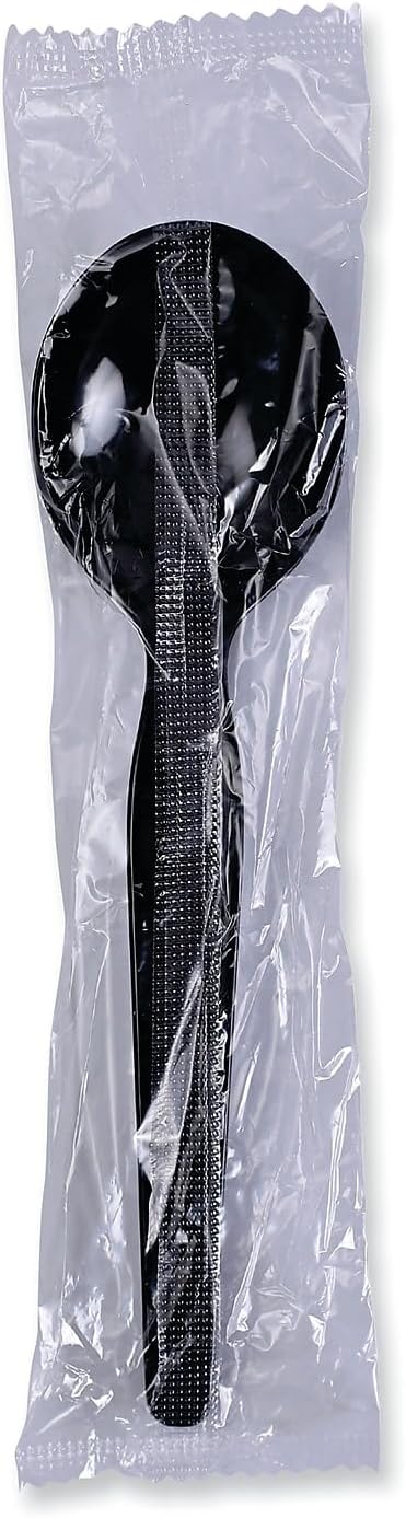 Boardwalk SOUPHWPSBLA Heavyweight Polystyrene Cutlery, Soup Spoon, Black, 1000/Carton