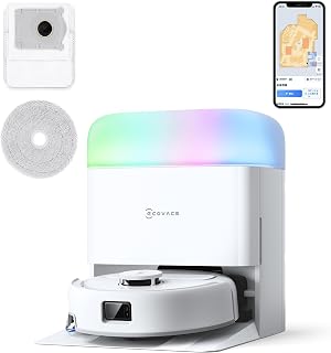 ECOVACS (エコバックス) DEEBOT mini2 2026 吸引力10,000Pa 全自動 ロボット掃除機+モップ4枚+抗菌ゴミパック3枚 水拭き両用 自動ゴミ収集 エッジ清掃 電動デュアルモップ 高性能障害物回避 毛絡み防止ブラシ4.0 自動給水 モップ温水洗浄 温風乾燥 落下防止システム Google/Alexa対応