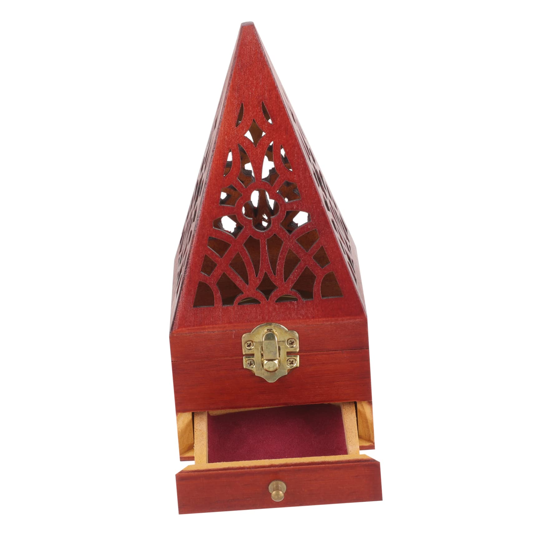 Abaodam 3stücke Holz Räuchergefäß Mit Schublade Vintage Pyramiden Design Für Aromatherapie Büro Und Zuhause Kompakt Kreativ Und Dekorativ Für Räucherstäbchen