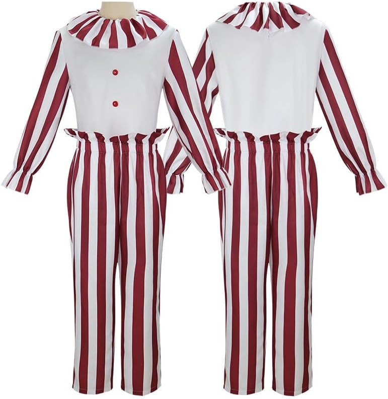 Terrifying Killer Clown Costume Outfits Horror Movie Cosplay Jumpsuit with Mask for Halloween - Image 4