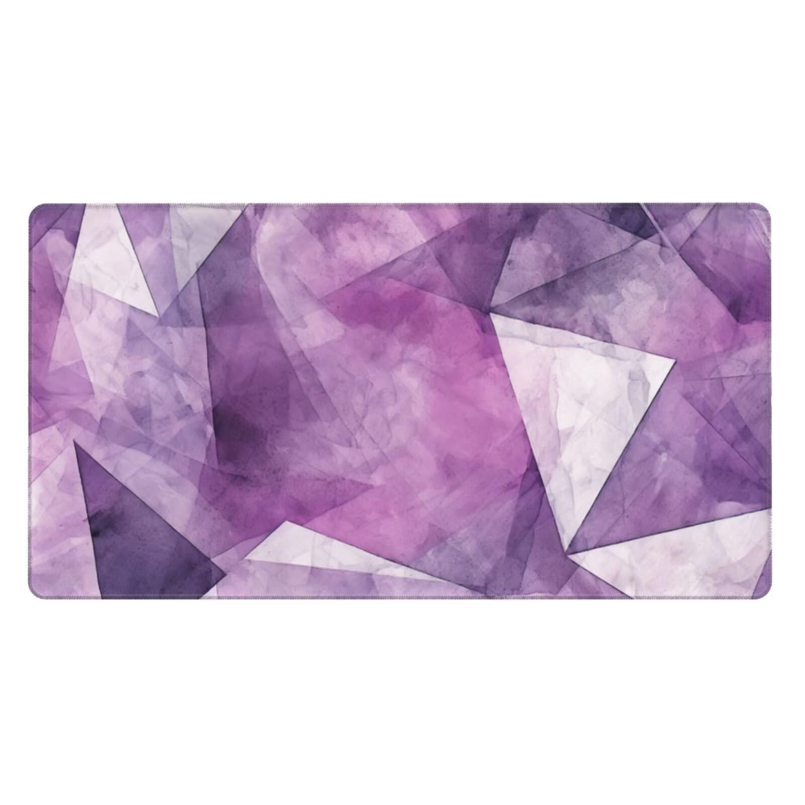 Alfombrilla de Ratón Gaming Grande XXL 1200x600x4mm con Bordes Cosidos Tela Micro Tejido, Base de Goma Antideslizante y Mouse Pad, para Teclado Jugadores Escritorio, PC, Oficina Geometría Morada Y6679