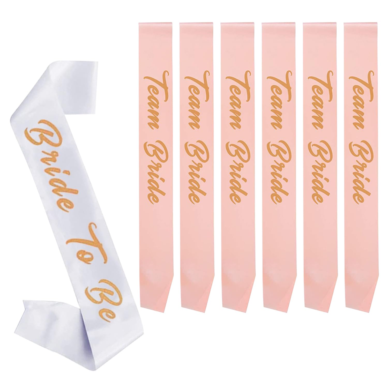 7 PCS Bride to Be Sash Set, Team Bride Sash for Hen Party Bridal Party ...