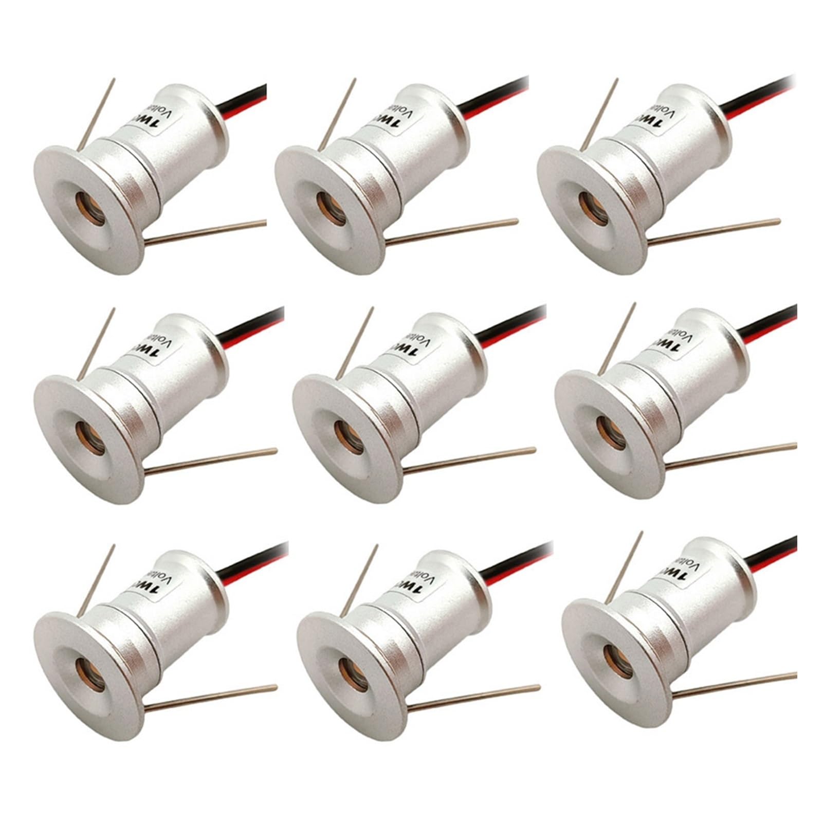 LGJEGD Recessed Mini Downlights Spotlights LED 12V DC Dimmable for Cupboard Accent Lighting, 9Pack 7 Light Color (Color : Warm white 3000K, Size : 120 degrees)