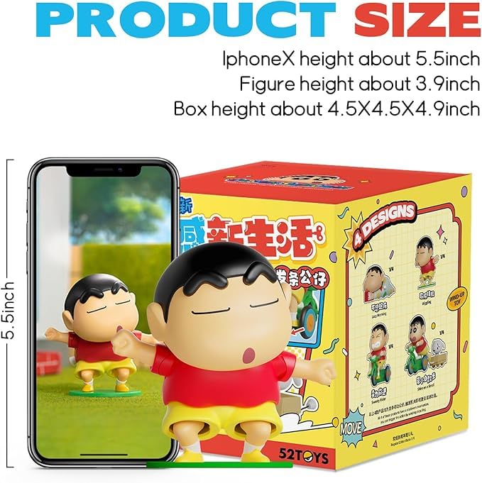 Image of acrown Cute Animal Toys for Kids Sensory Worm Animal Wind up Colorful Toy Insect Figurines for Boys and Girls Multicolor (Dancing Shinchan)