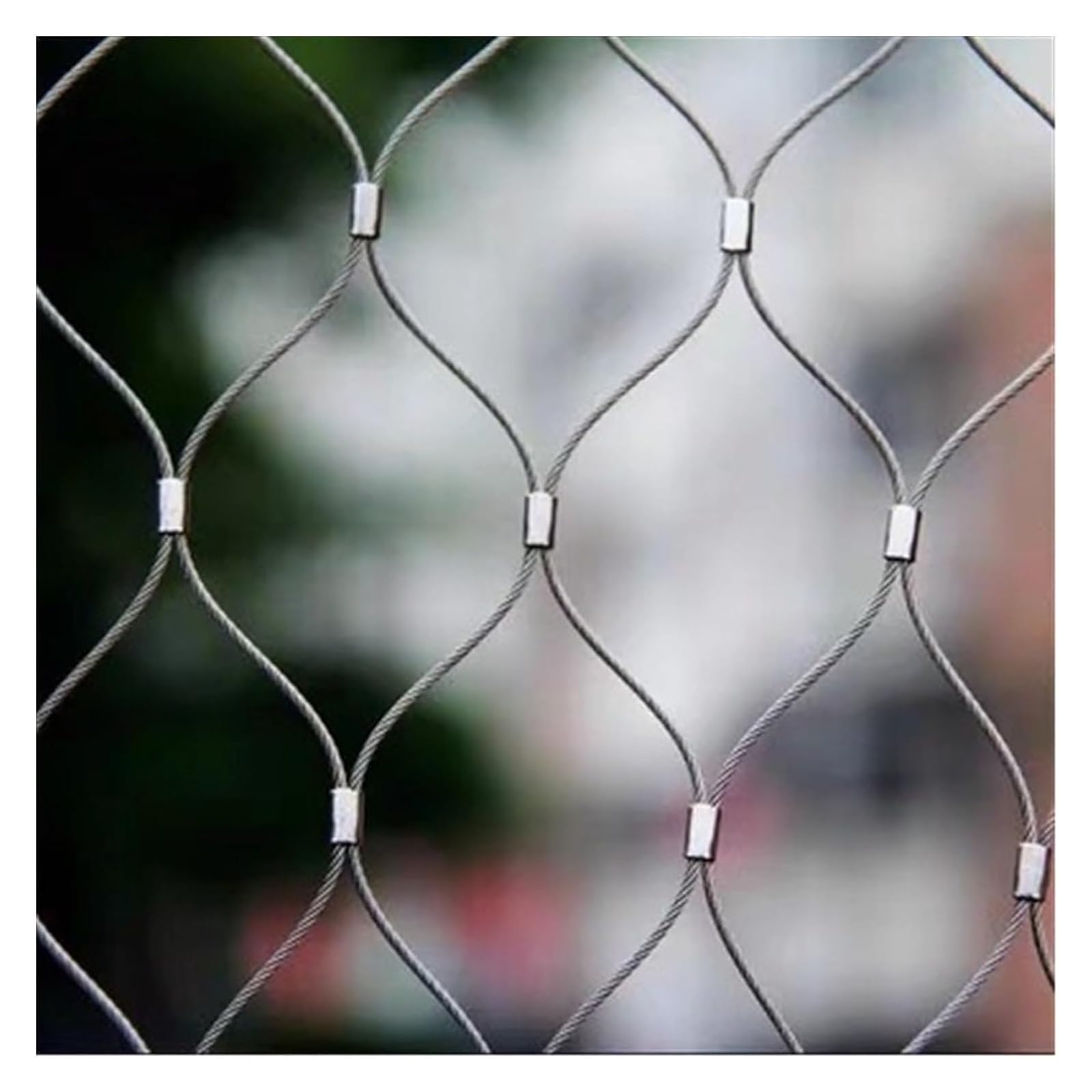 Mailles Grille MéTallique 304 Filet de Corde en Acier Inoxydable, 10cm/1,5mm Clôture Tissée Antivol À Connexion Instantanée, Filet de Sécurité(WxL:0.8x9m)