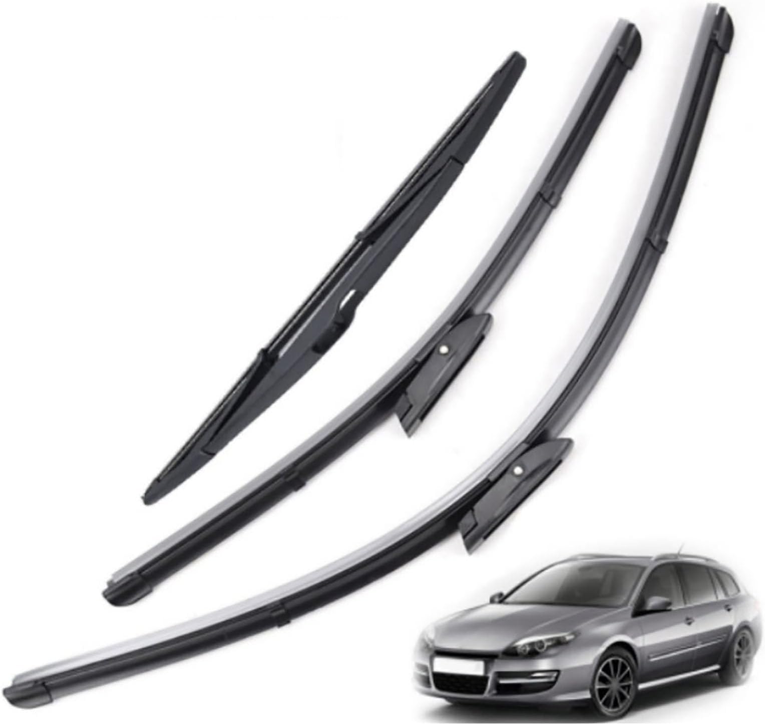 Windshield Wipers Blades, Compatible with Renault Laguna 2007-2015, High Performance Windshield Wiper Blades All Season Streak-Free Rubber Wipers
