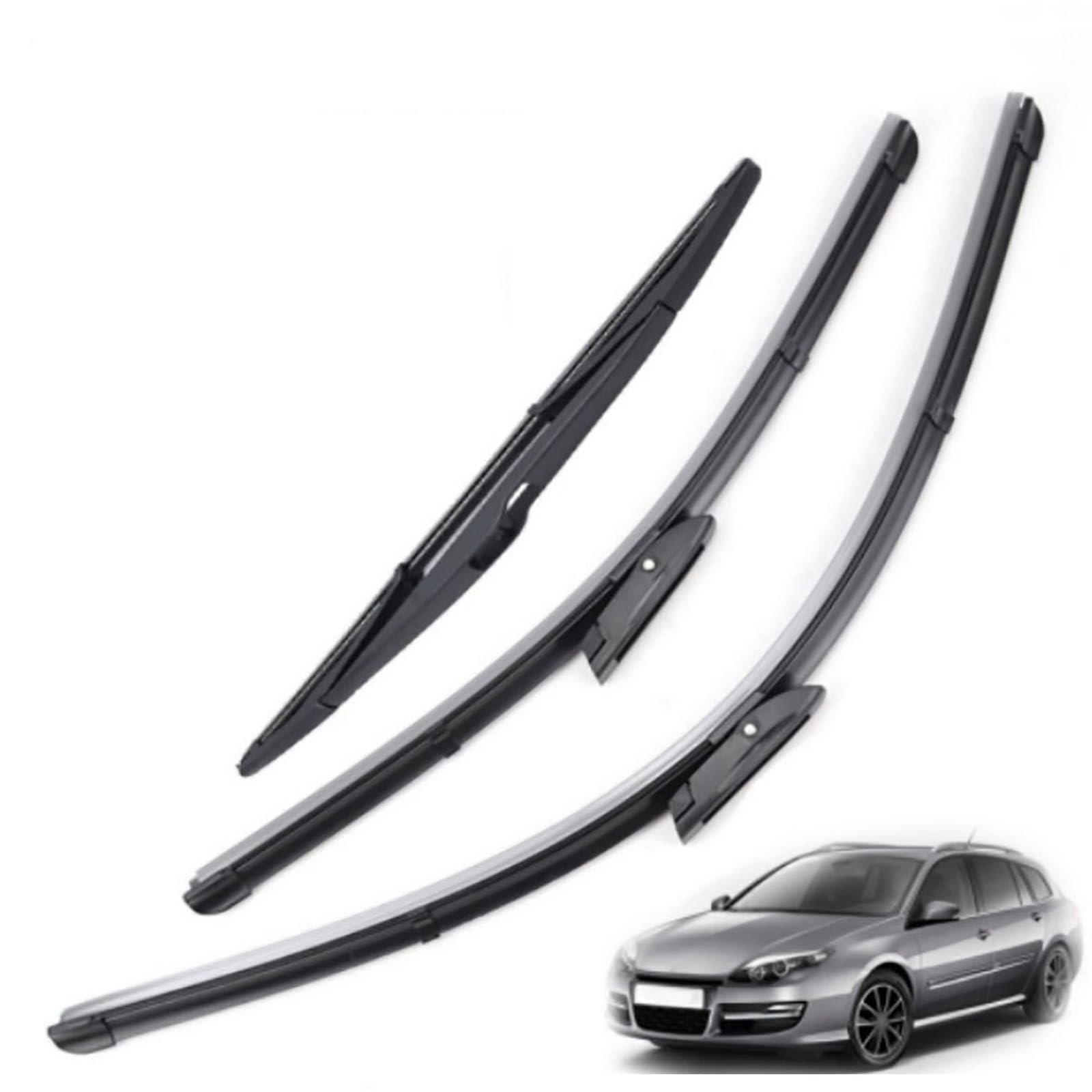 Windshield Wipers Blades, Compatible with Renault Laguna 2007-2015, High Performance Windshield Wiper Blades All Season Streak-Free Rubber Wipers