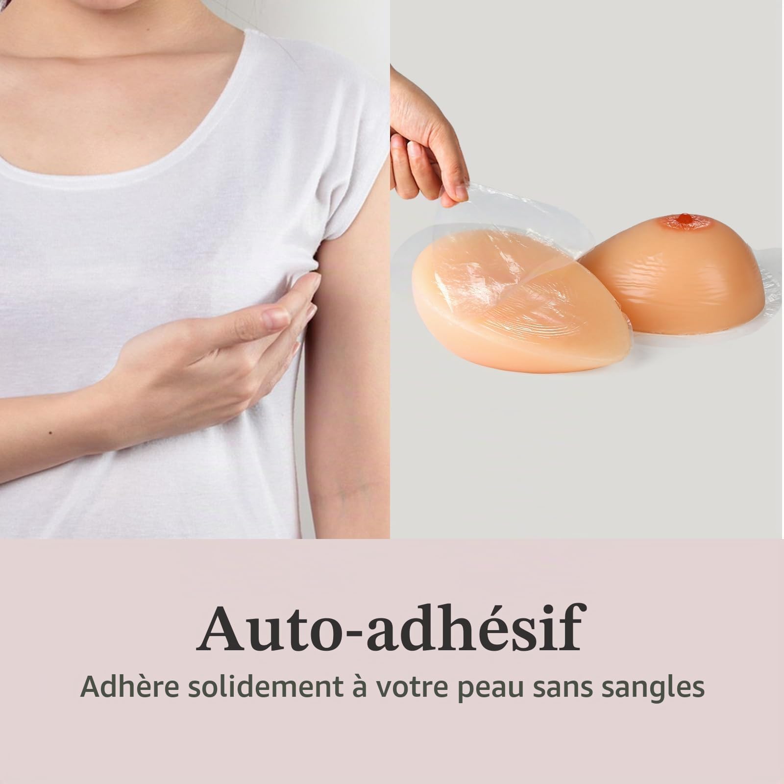 Windsleeping Faux seins auto-adhésifs en silicone pour prothèse mammaire mastectomie