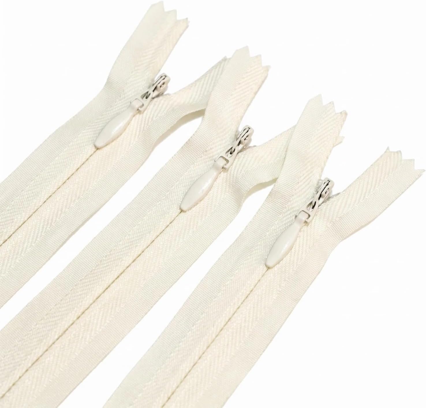 MebuZip 3PCS 22 Inch Invisible Zippers for Sewing Skirts Beige